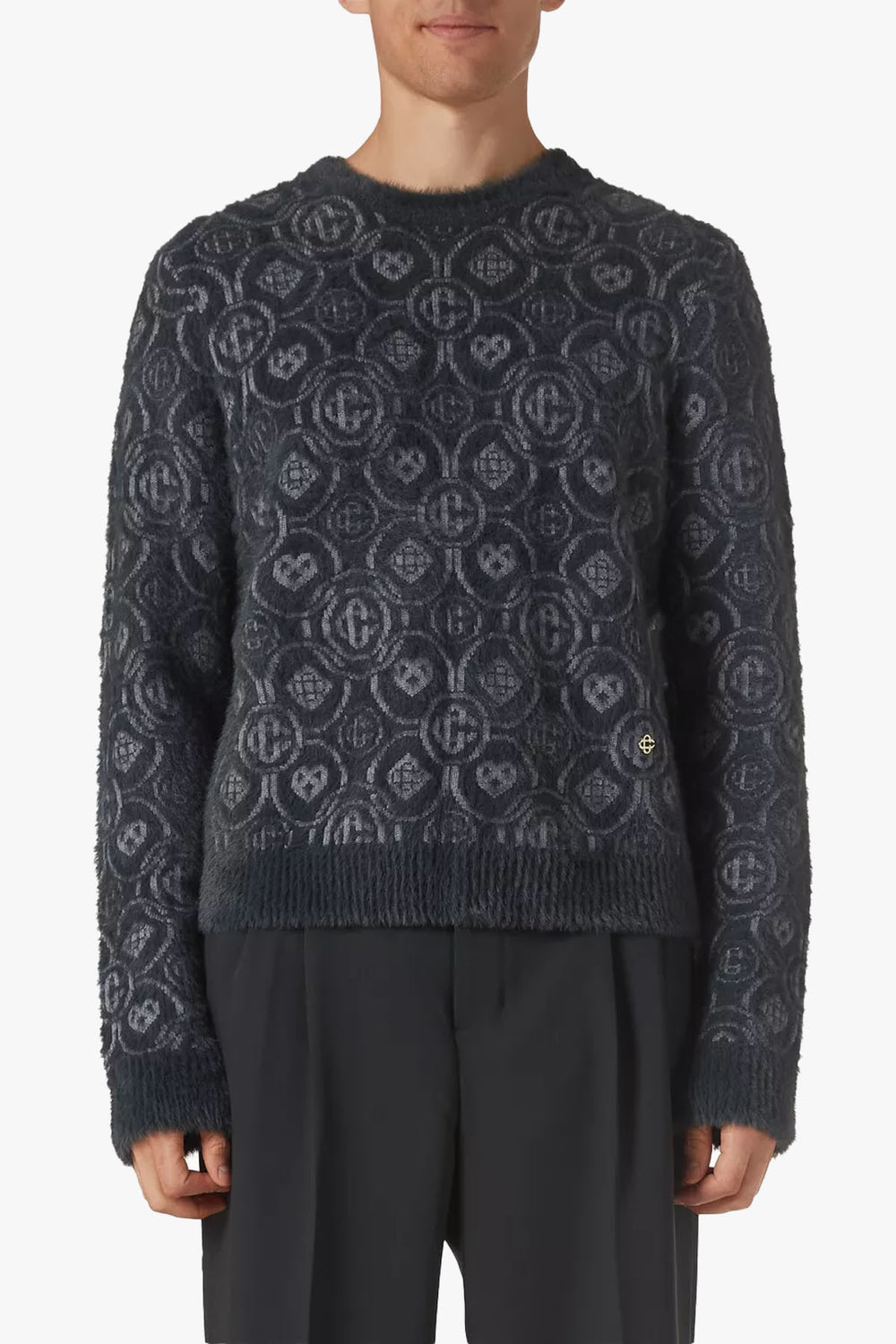 FLUFFY MONOGRAM CREW NECK