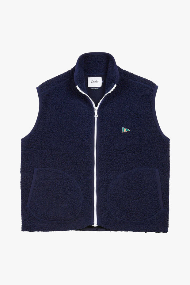 BOUCLE WOOL ZIP FLEECE VEST