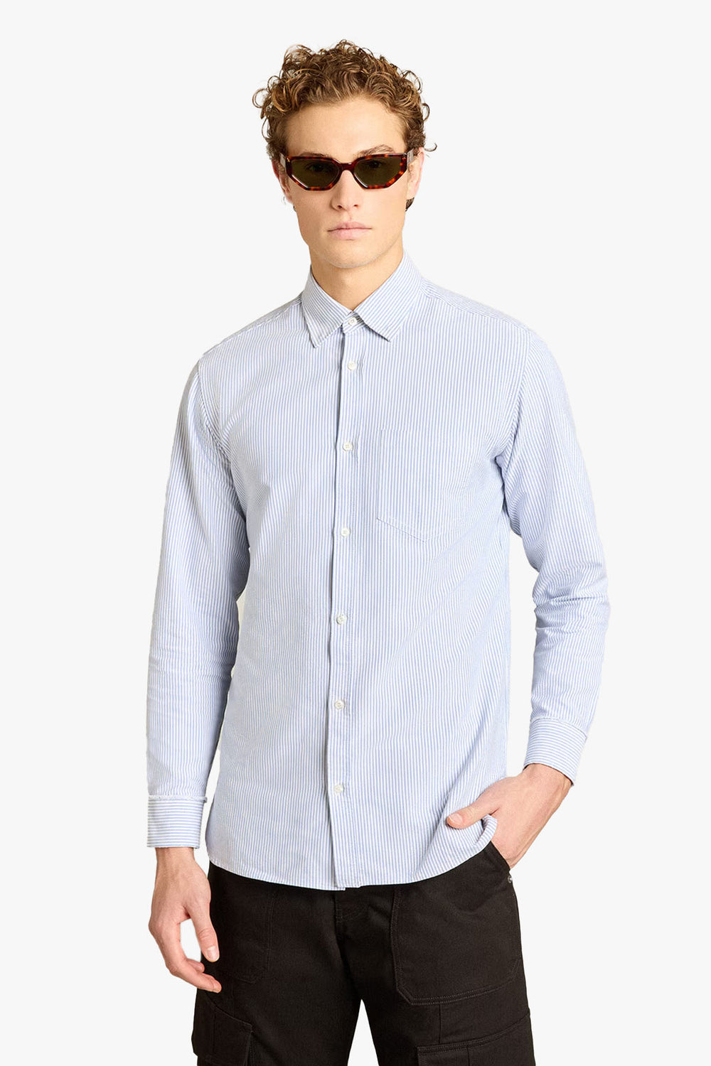 Golden Stripe Cotton Shirt