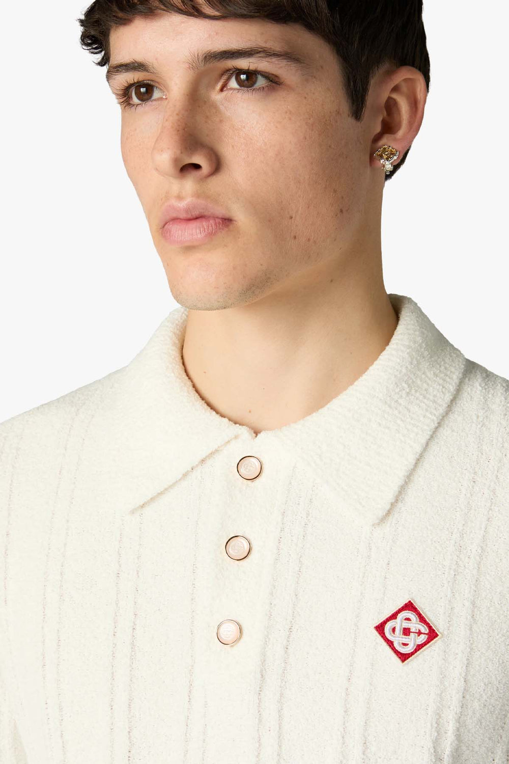 BOUCLE LONG SLEEVE POLO