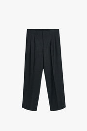 Wide Pleated Wool Trouser