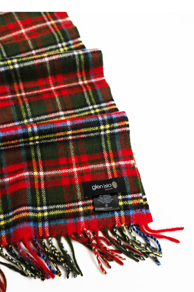 Red Stewart Lambswool Scarf