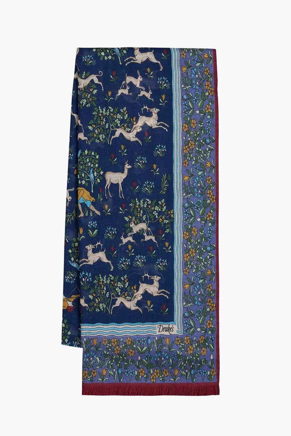 ARCHIVAL ANIMALS WOOL-SILK SCARF
