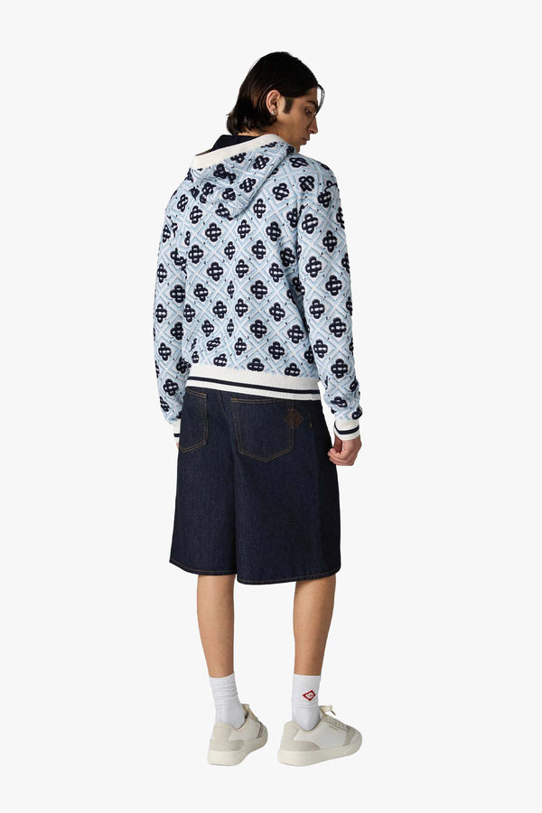 MONOGRAM ZIP UP HOODIE