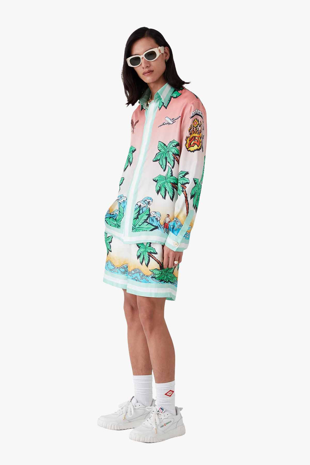 DRAWSTRING SILK SHORTS