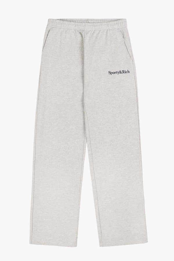 Serif Logo Embroidered Wide Sweatpant