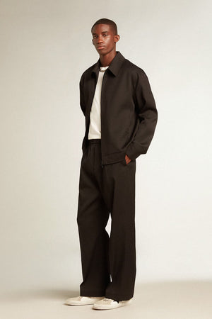 Golden Wool Gabardine Coach Jacket