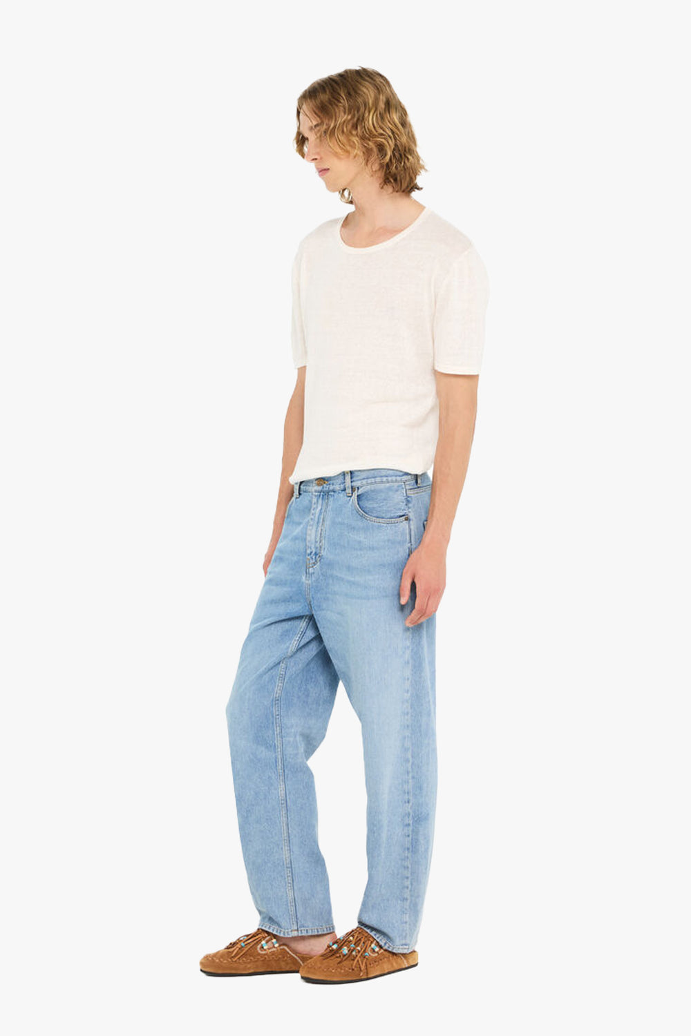 LIGHT WASH DENIM PANTS