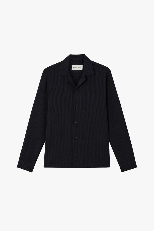 Safra Wool Knitted Camp Collar Shirt
