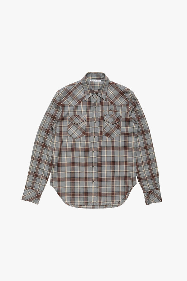 Flannel Check button-up Shirt