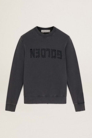 Golden Distressed Cotton Sweatshirt