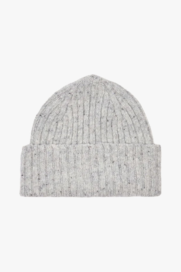 MERINO WOOL RIBBED KNIT BEANIE