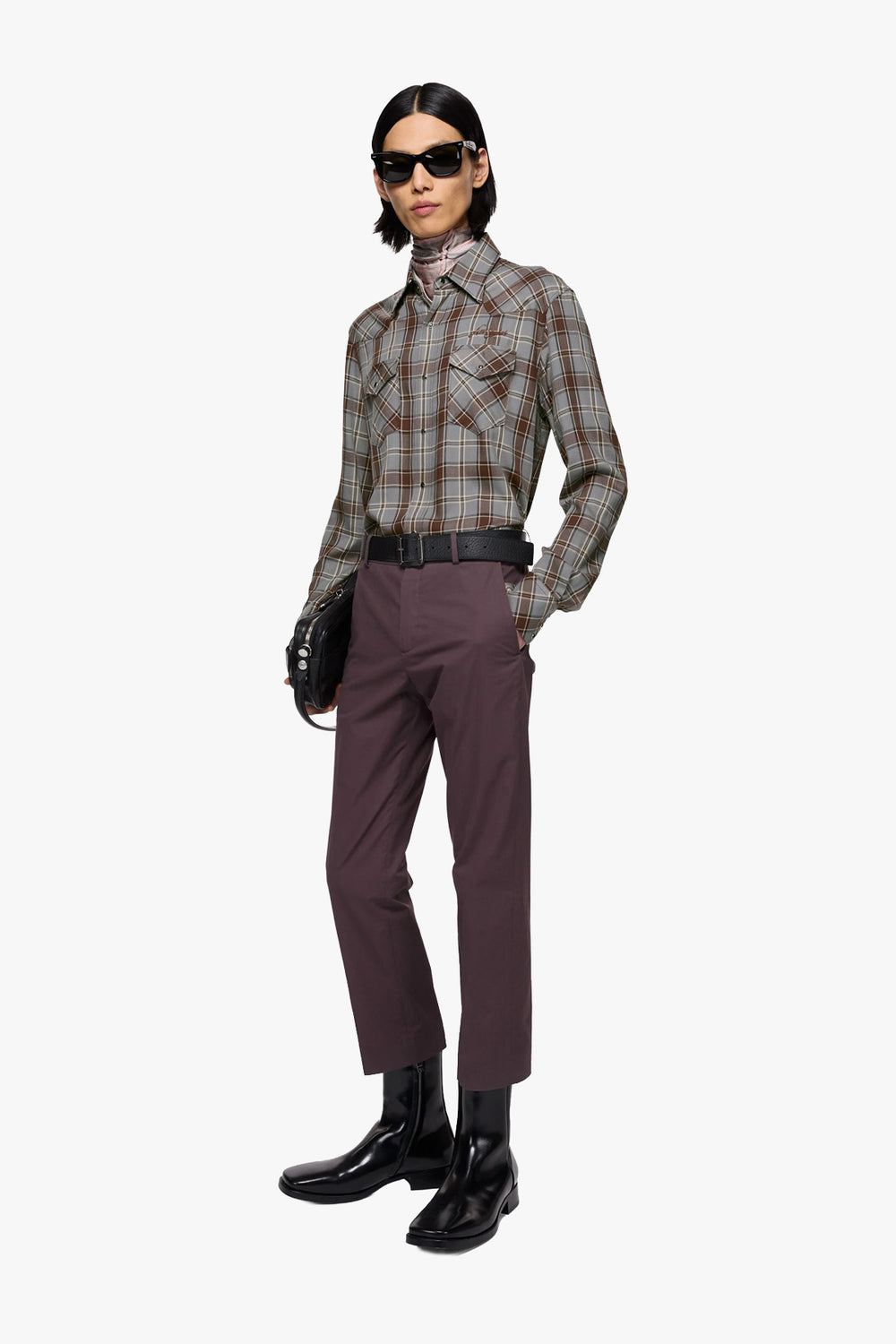 Flannel Check button-up Shirt