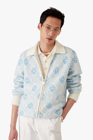 Monogram Zip Sweater