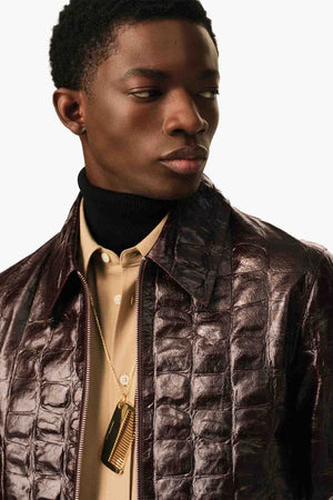 ZIPPED COWHIDE JACKET
