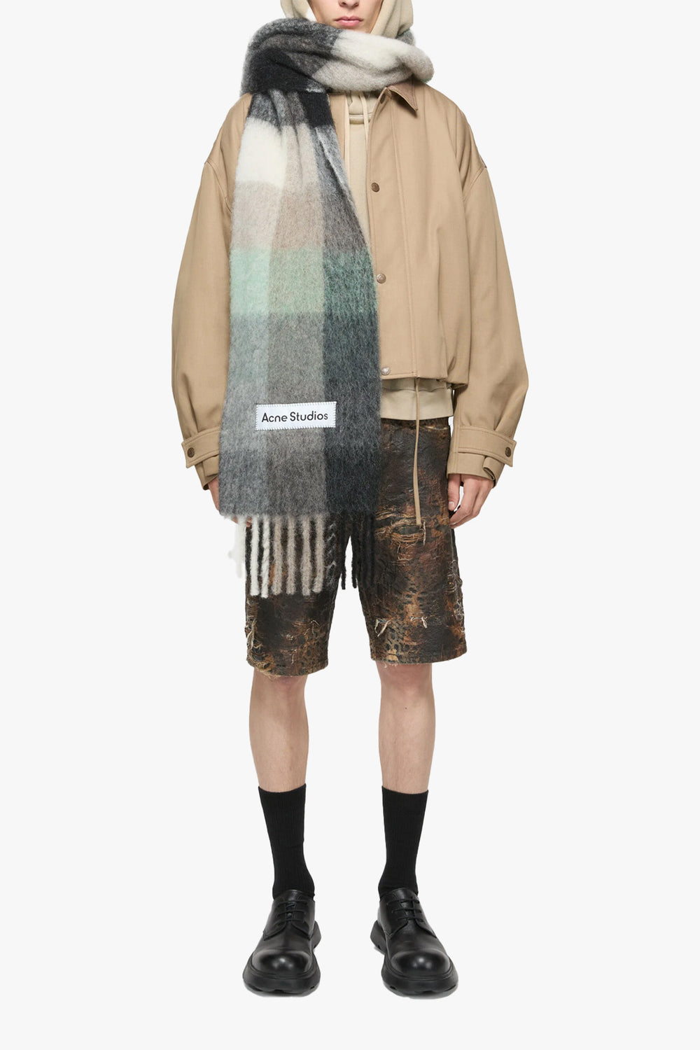 Mohair Checked Scarf