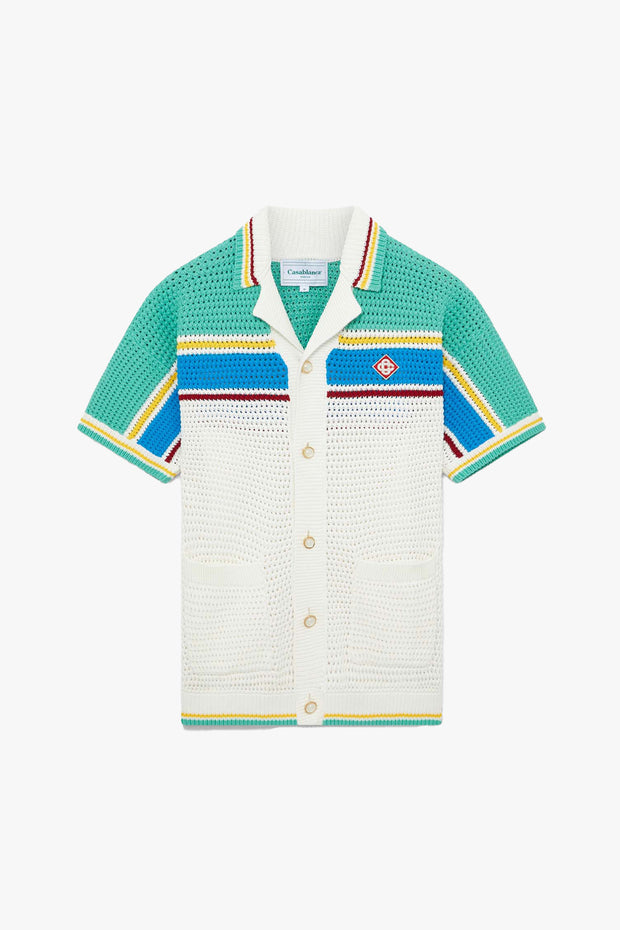 CROCHET EFFECT TENNIS SHIRT