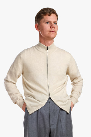 Full Zip Wool/Cashmere Sweater