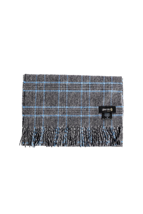 Grey Check Lambswool Scarf