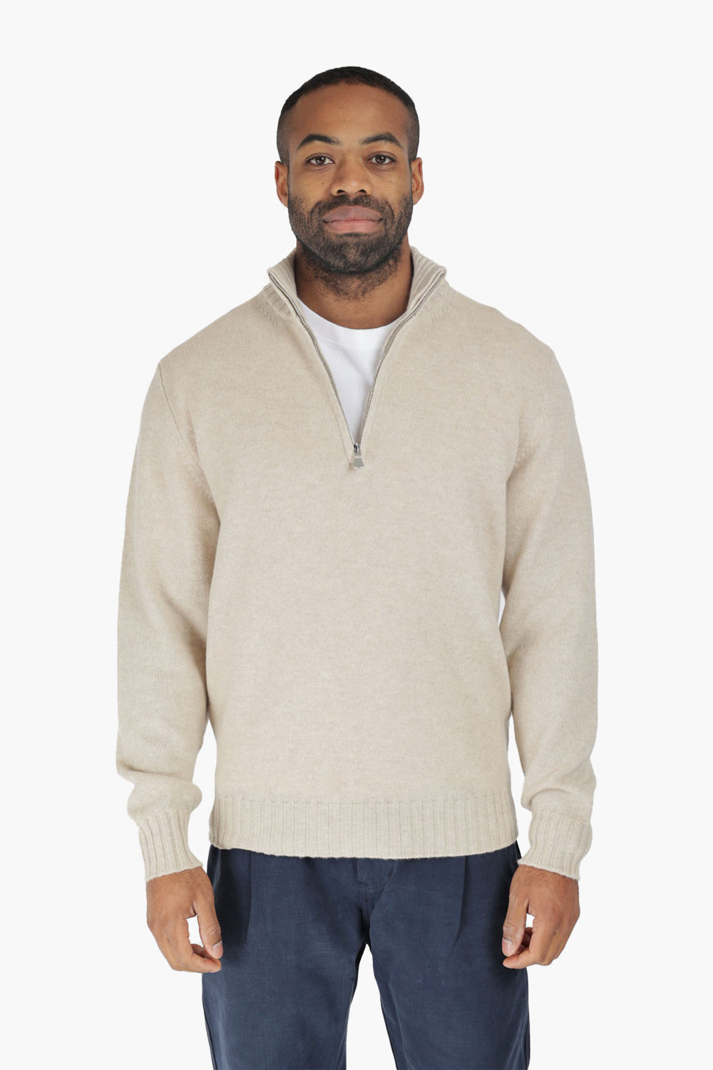 Half Zip Wool Cashmere Sweater