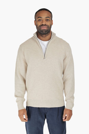 Half Zip Wool Cashmere Sweater