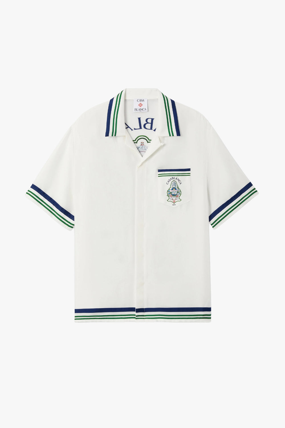 HOTEL EMBLEM CUBAN COLLAR SS SILK SHIRT