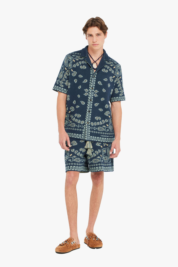 COTTON PIQUET BANDANA SHIRT