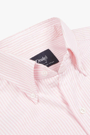 TICKING STRIPE BUTTON DOWN OXFORD SHIRT