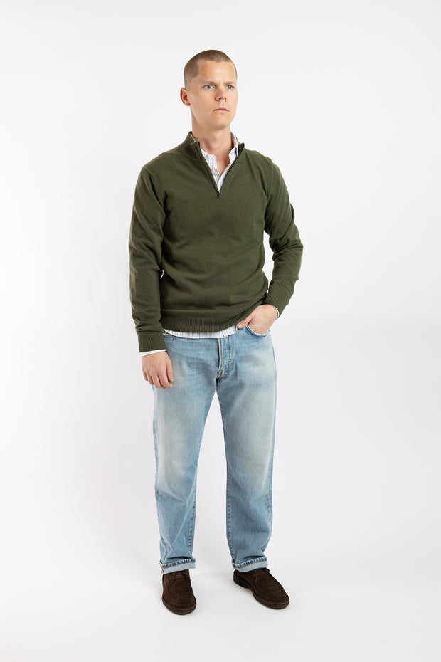 Half Zip Wool Cashmere Sweater