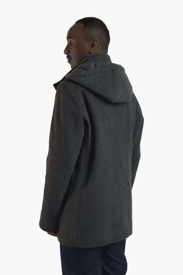 Wool Cashmere Hooded Coat