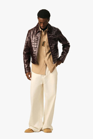 ZIPPED COWHIDE JACKET