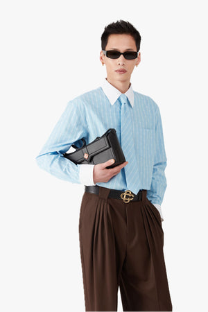 Oval Stripe Acetate Sunglasses