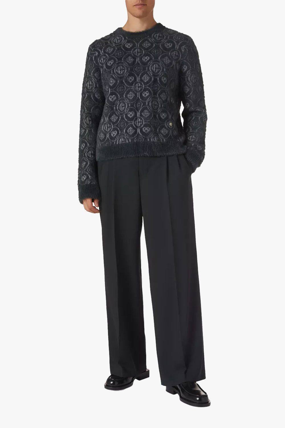 FLUFFY MONOGRAM CREW NECK