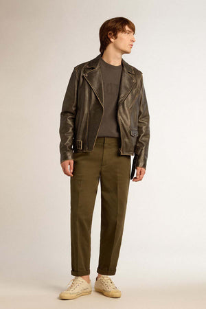 Golden Distressed Cotton Sweatshirt