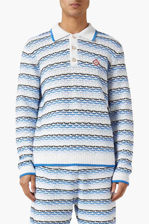 TUCK STITCH LONG SLEEVE POLO SHIRT