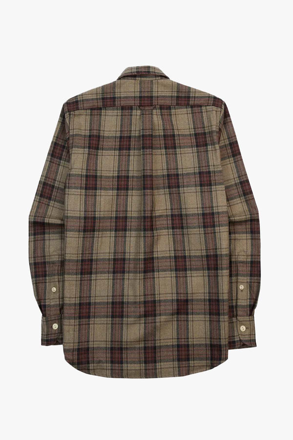 Wool Checked Camp Collar Shirt