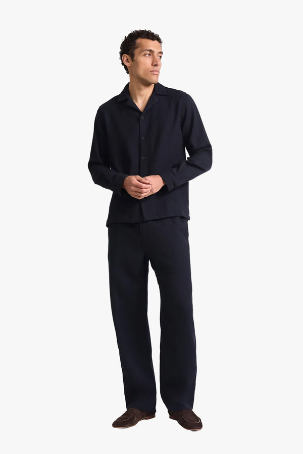 Safra Wool Knitted Camp Collar Shirt
