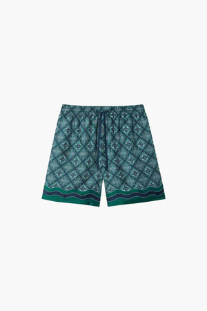 RADIATING MONOGRAM SILK SHORTS