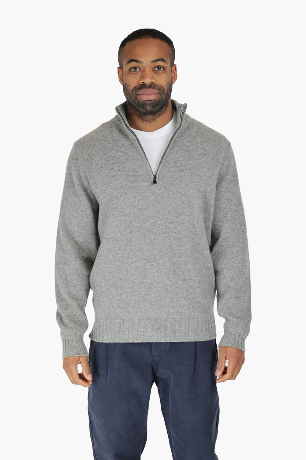 Half Zip Wool Cashmere Sweater