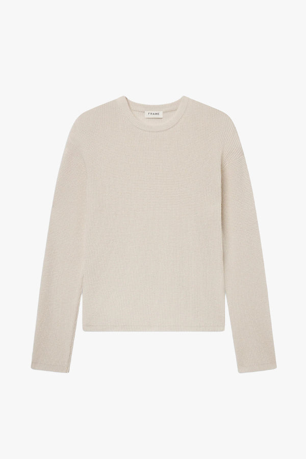 WAFFLE CASHMERE BLEND CREWNECK