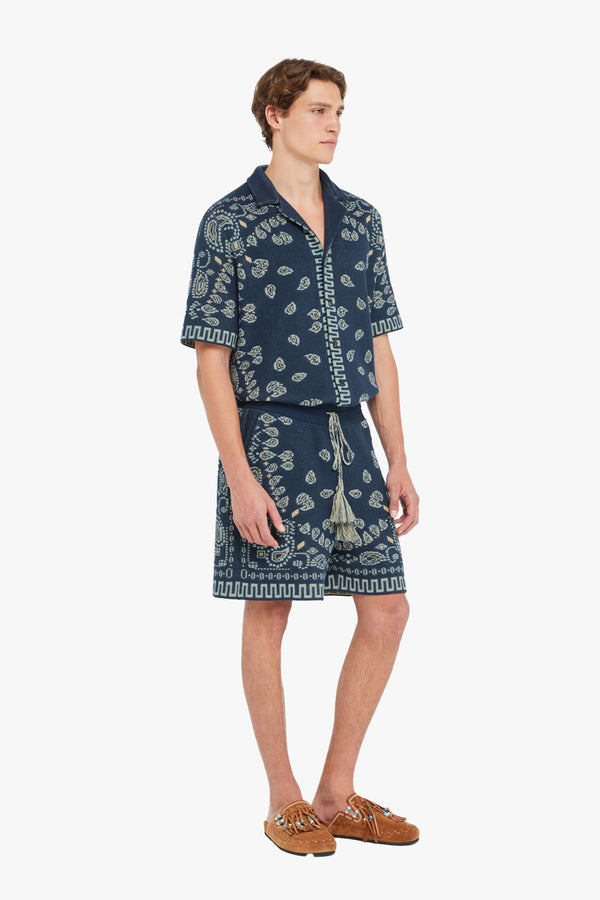 COTTON PIQUET BANDANA BERMUDA