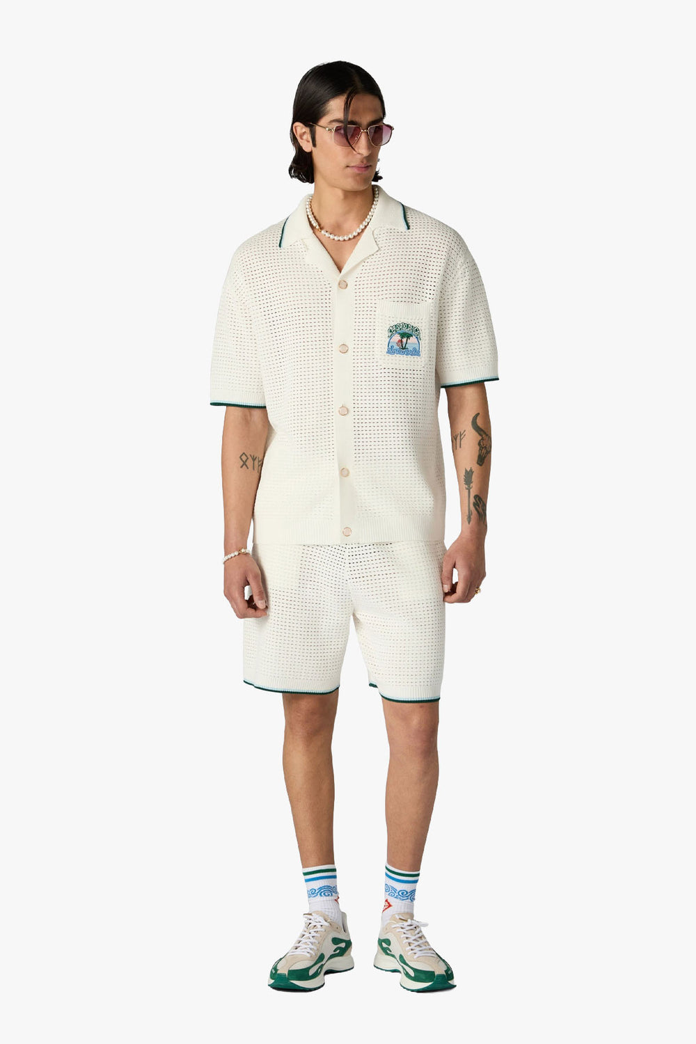 PALM TREE EMBLEM CROCHET SHIRT