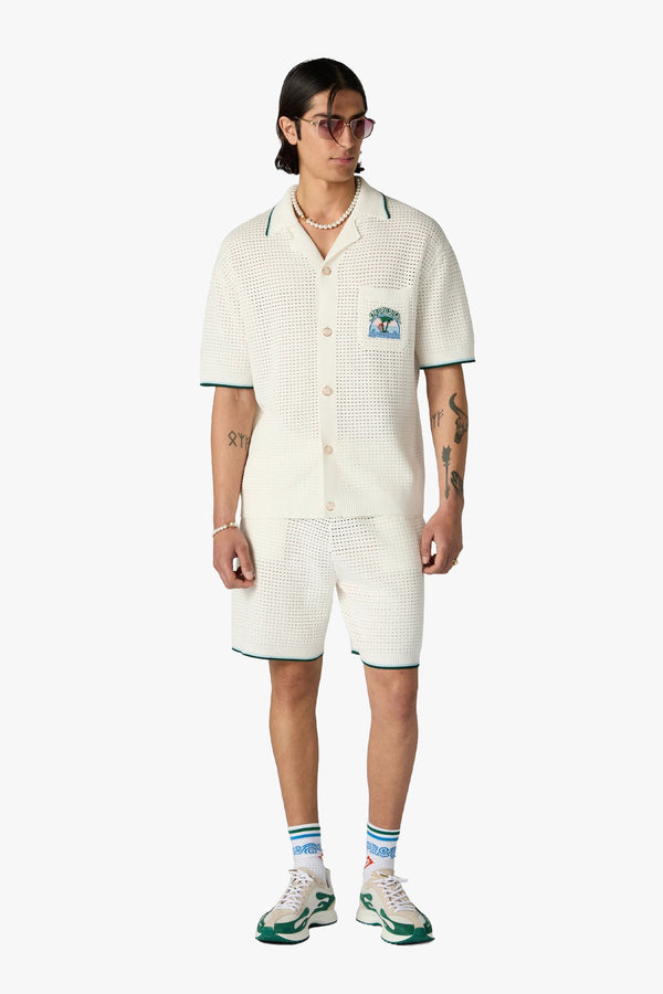 PALM TREE EMBLEM CROCHET SHIRT