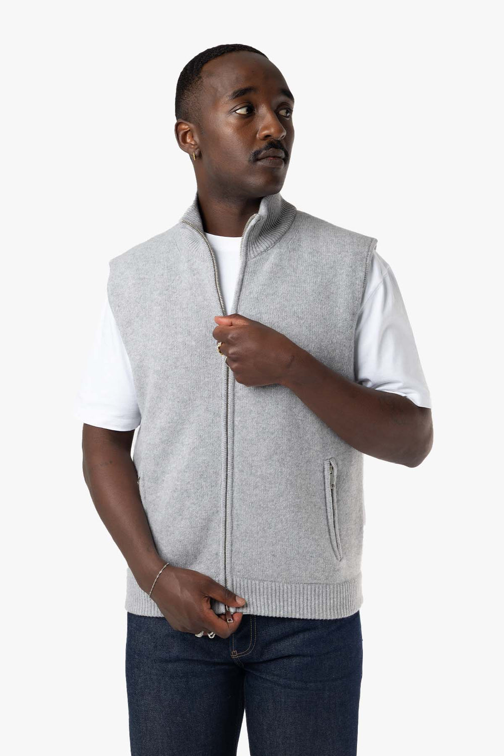 Merino/Cashmere Zip Vest