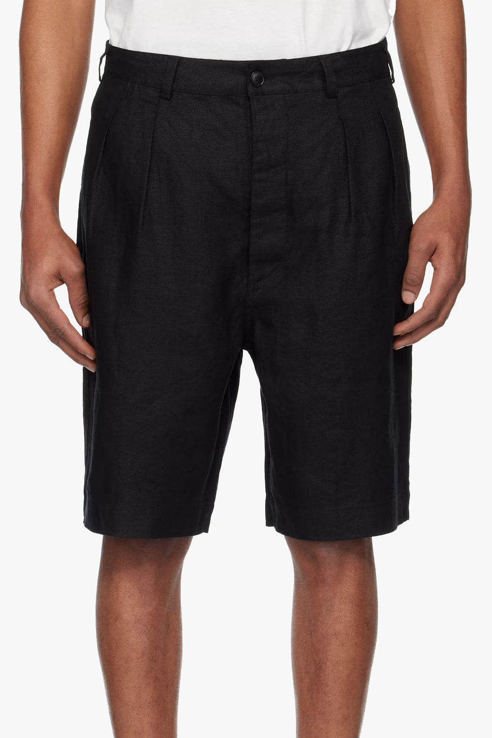 Pleated Linen Shorts