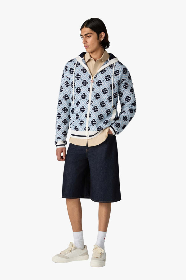 MONOGRAM ZIP UP HOODIE