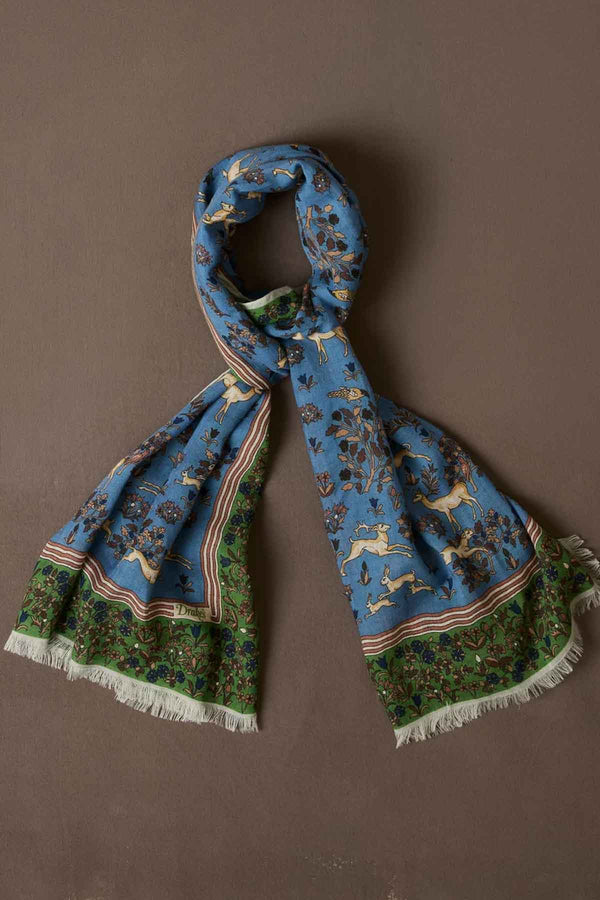 ARCHIVAL ANIMALS WOOL-SILK SCARF
