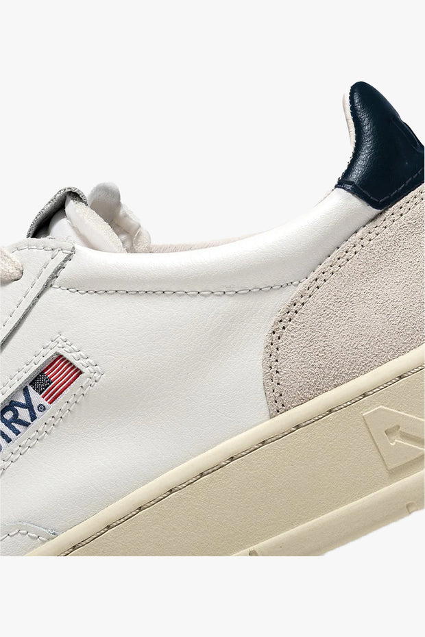 MEDALIST LOW LEATHER AND SUEDE SNEAKERS