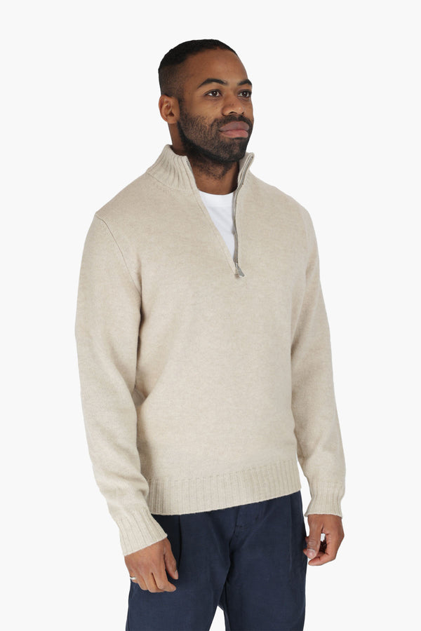Half Zip Wool Cashmere Sweater