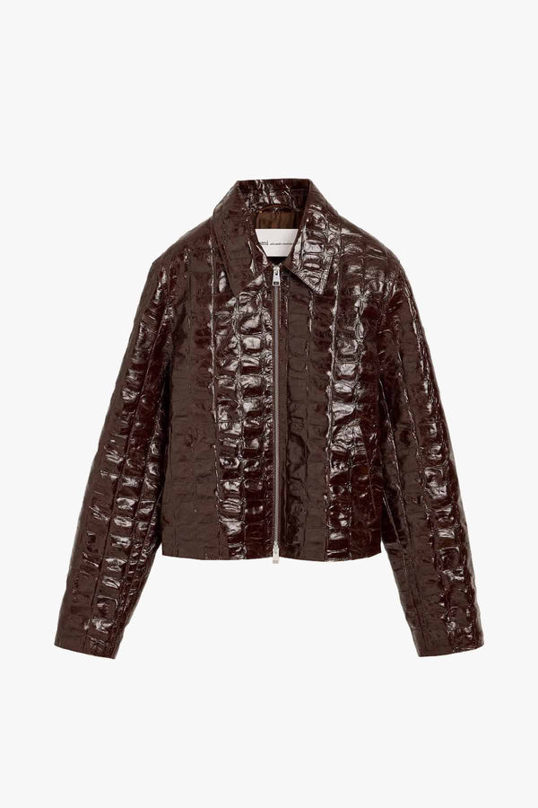 ZIPPED COWHIDE JACKET